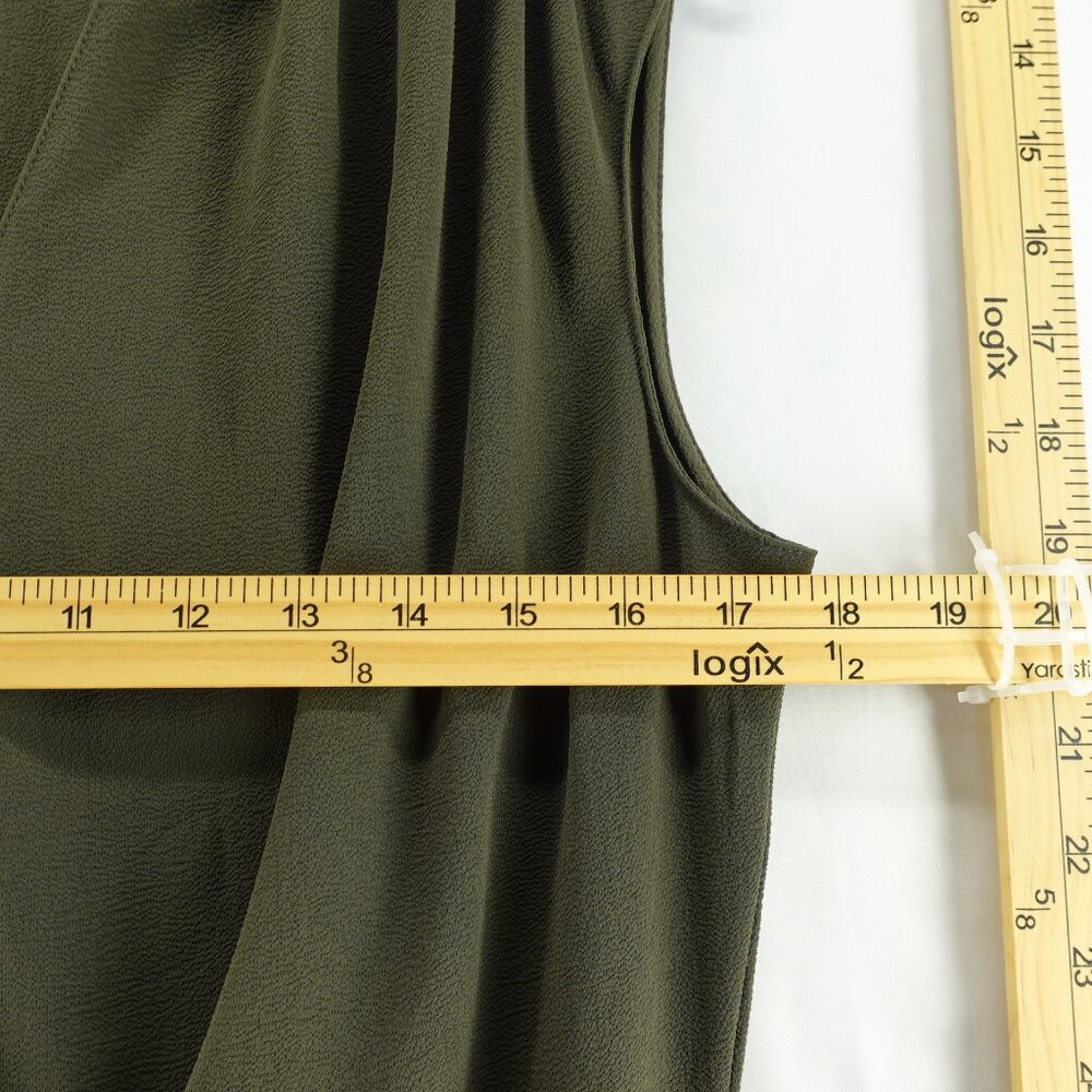 ZARA Basic Polyester Jumpsuit V-neck Dark Green W… - image 4